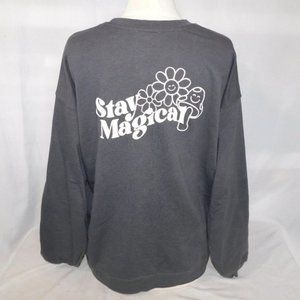 Garage STAY MAGICAL Gray Crew Neck Sweatshirt